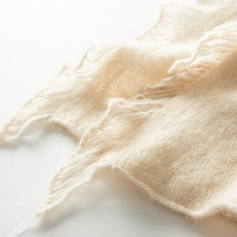 Étole beige 100 % cachemire