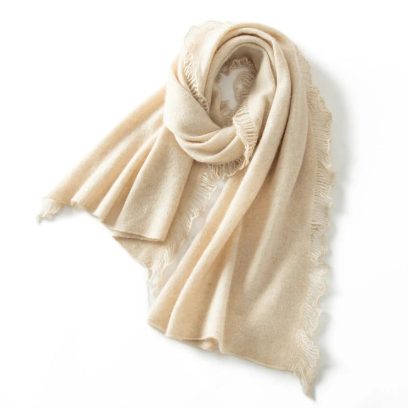 Étole beige en cachemire