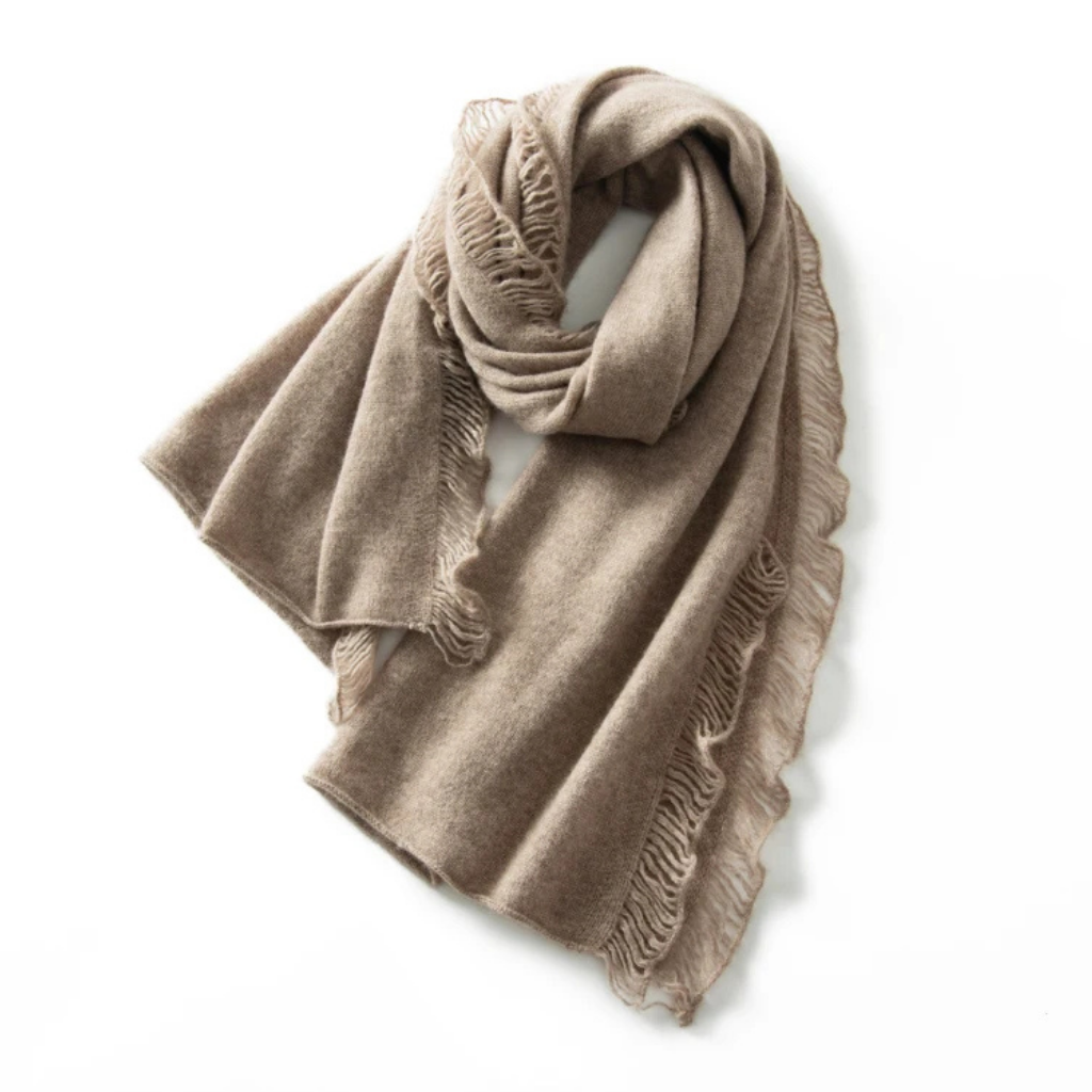 Étole camel en cachemire