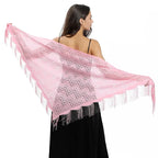 Étole crochetée à effet dentelle