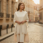 Étole en cachemire couleur beige