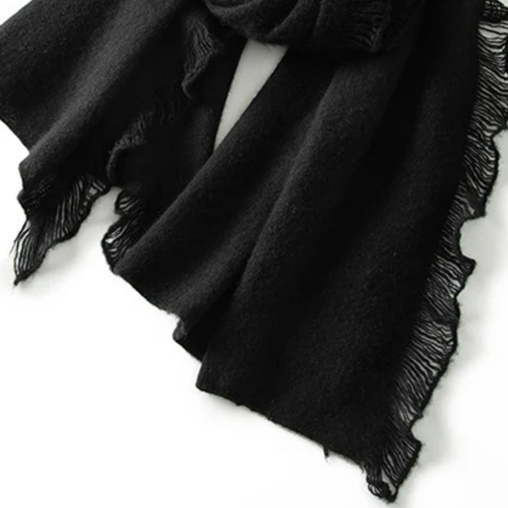 Étole en cachemire de couleur noire