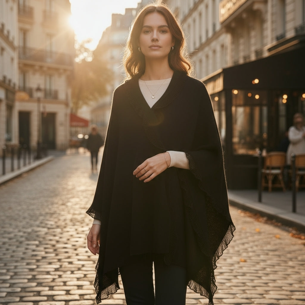 Étole en cachemire noir
