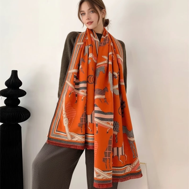 Étole graphique à motifs