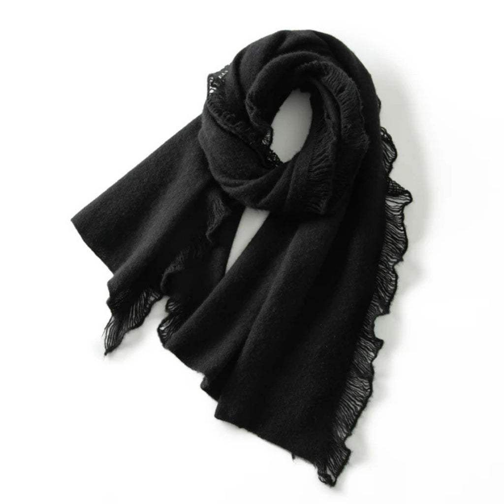 Étole noire en cachemire