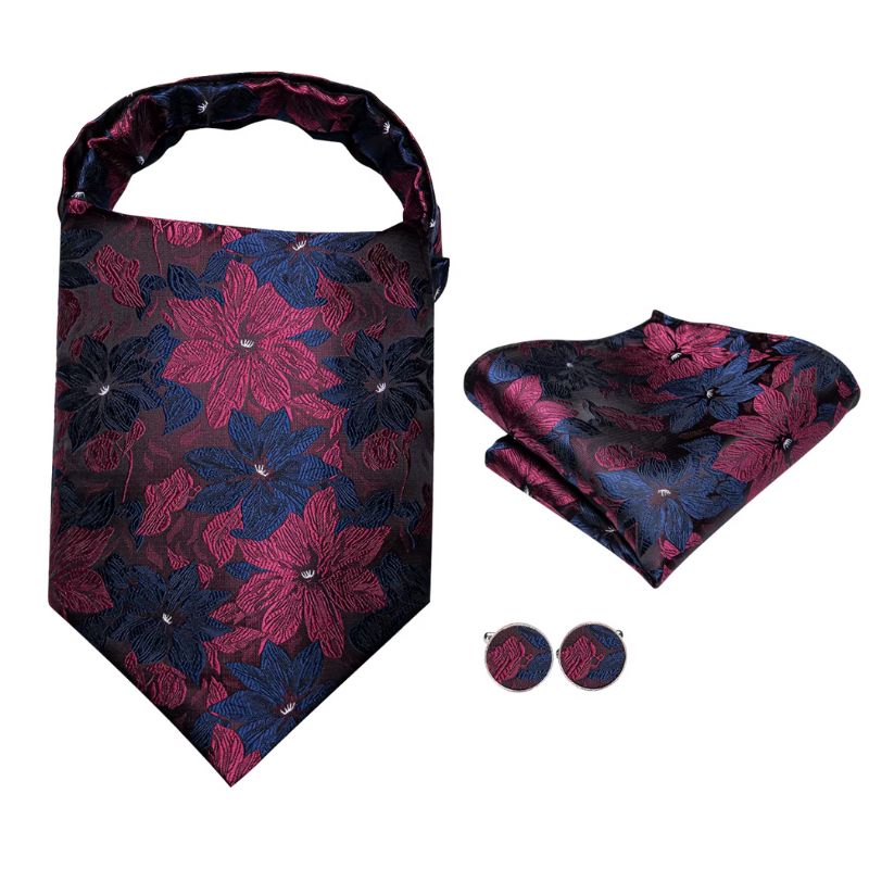 Foulard ascot masculin en soie