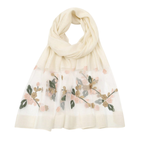 Foulard brodé de fleurs