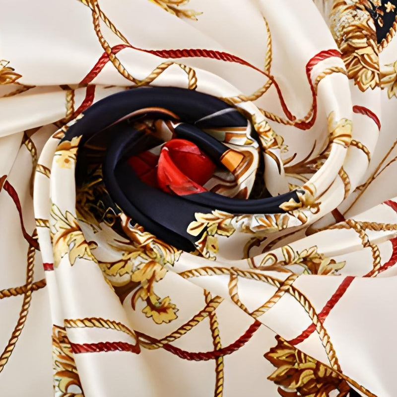 Foulard carré en soie grand format