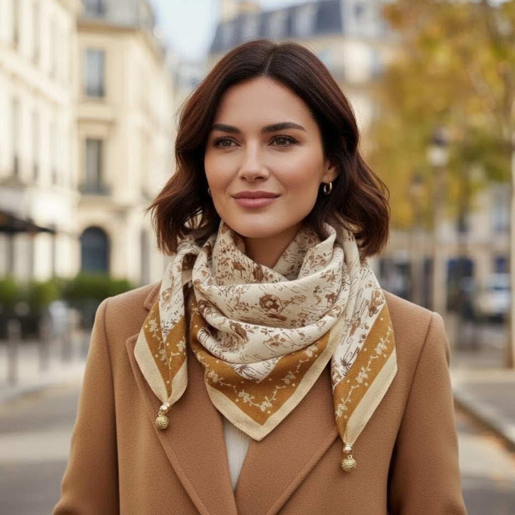 Foulard chèche avec breloques