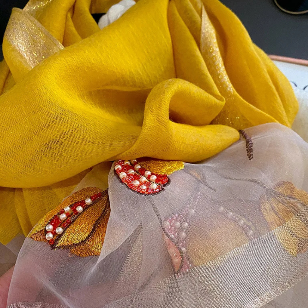Foulard de femme en mousseline de soie