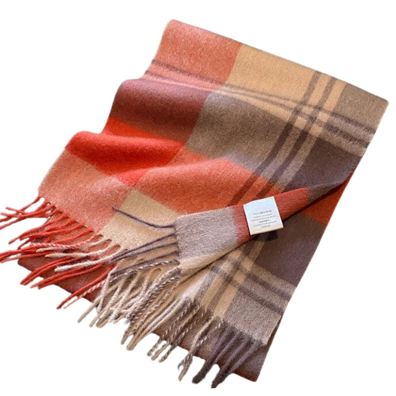 Foulard de laine à carreaux pour femme