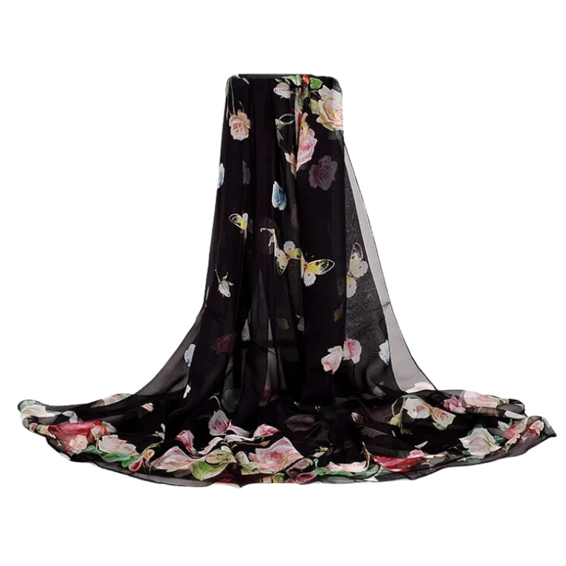 Foulard de soie imprimée femme