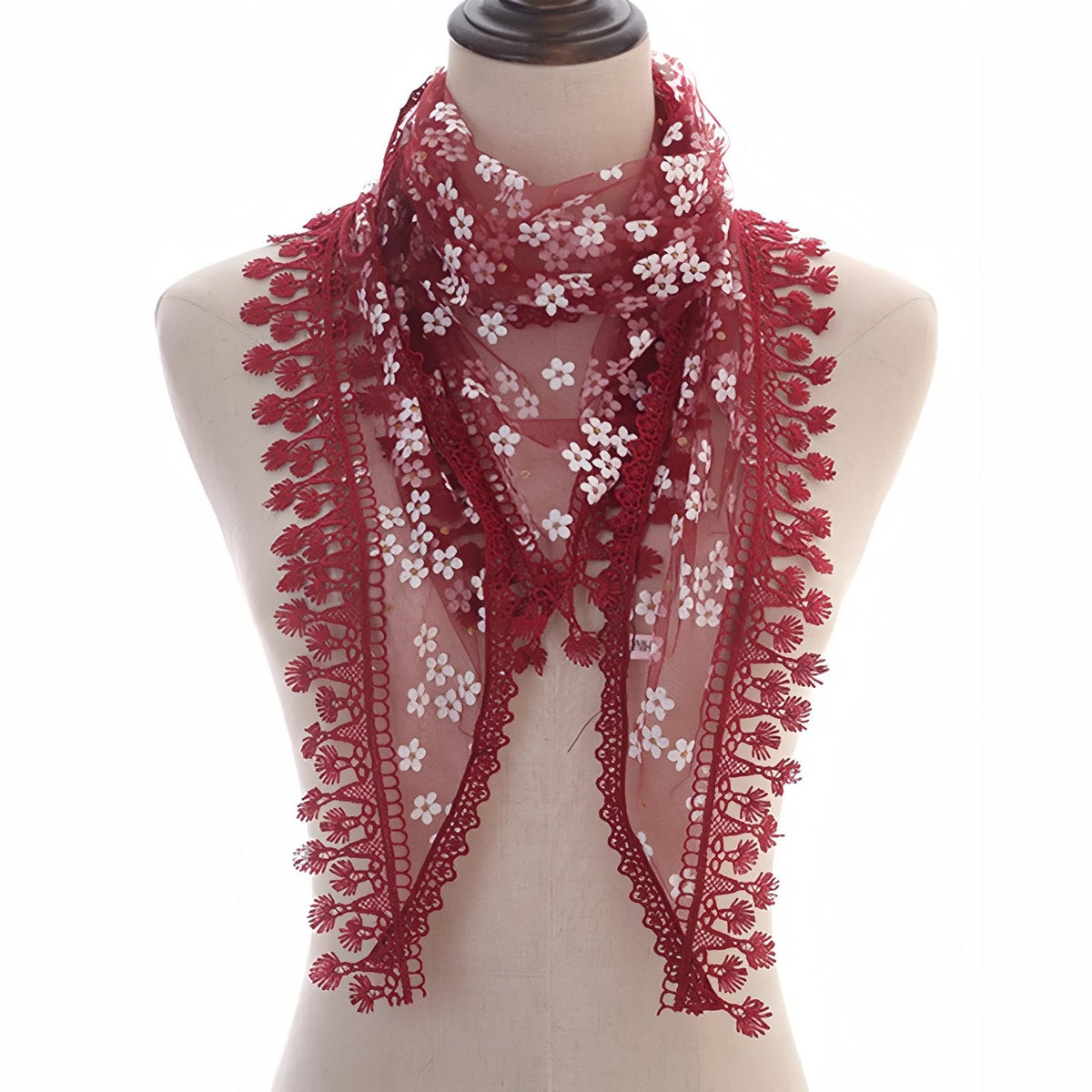 Foulard dentelle de forme triangle