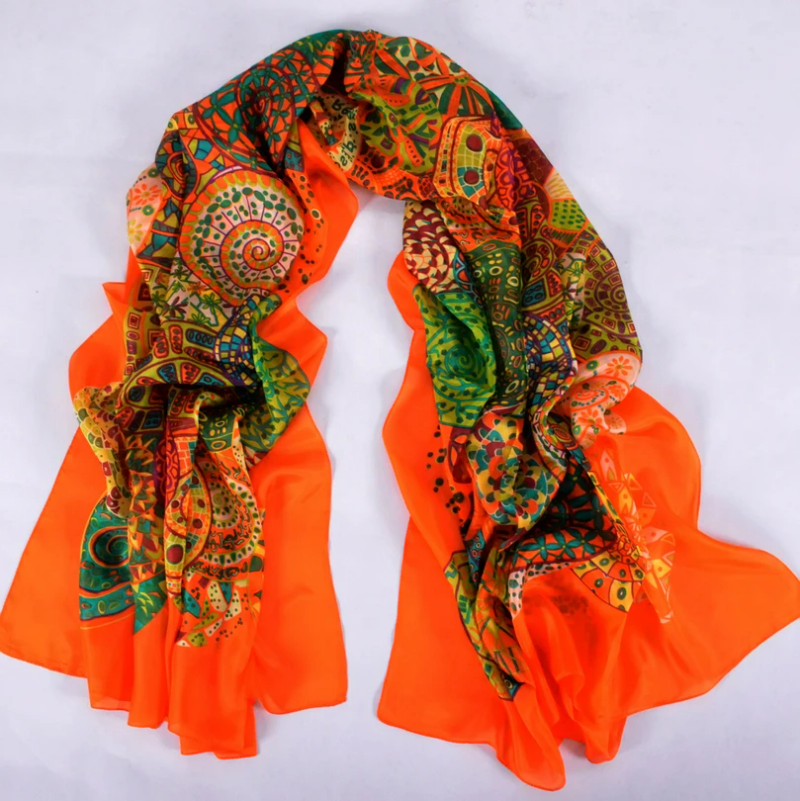 Foulard en soie orange