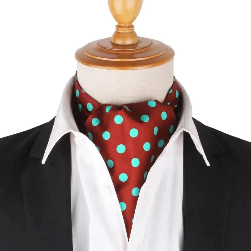 Foulard façon ascot avec motifs