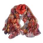 Foulard féminin en soie imprimée