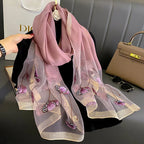 Foulard féminin en tissu mousseline de soie