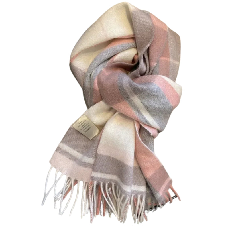 Foulard femme à carreaux en laine