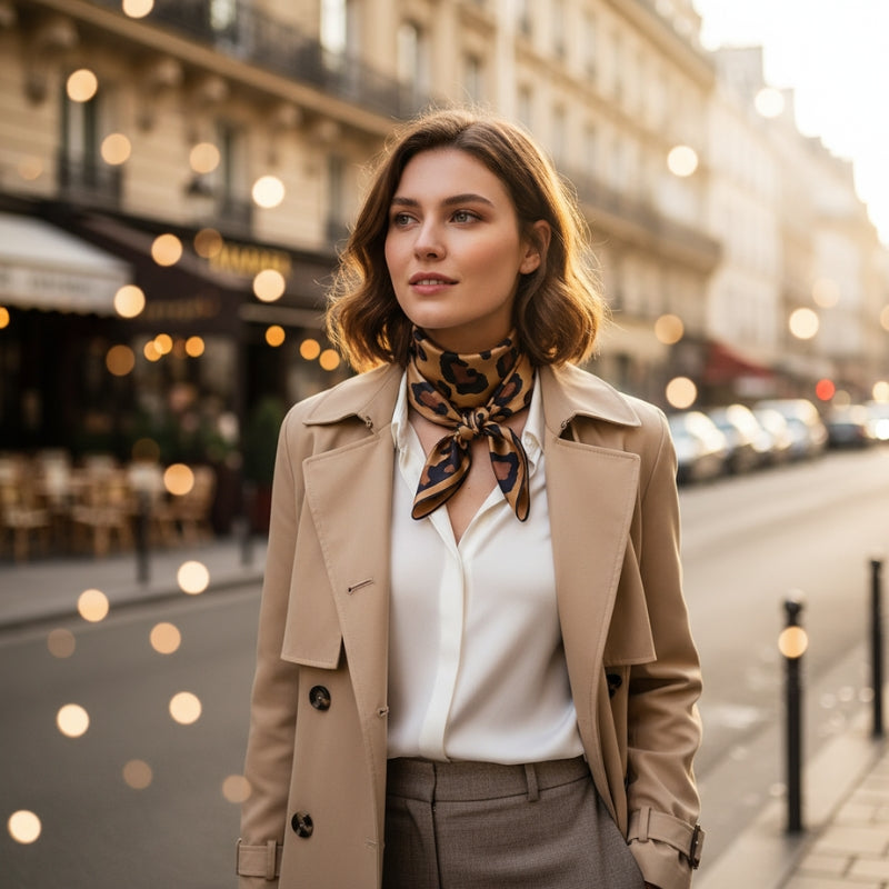 Foulard femme à motif léopard