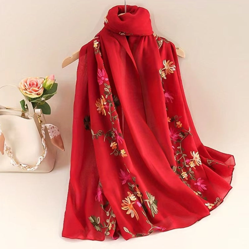 Foulard femme au motif floral