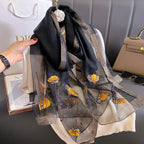 Foulard femme fabriqué en mousseline de soie