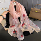 Foulard femme tout en mousseline de soie