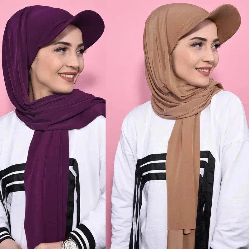 Foulard hijab façon casquette