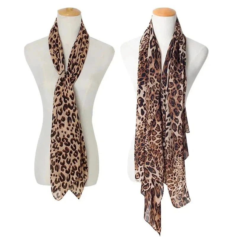Foulard imprimé léopard marron