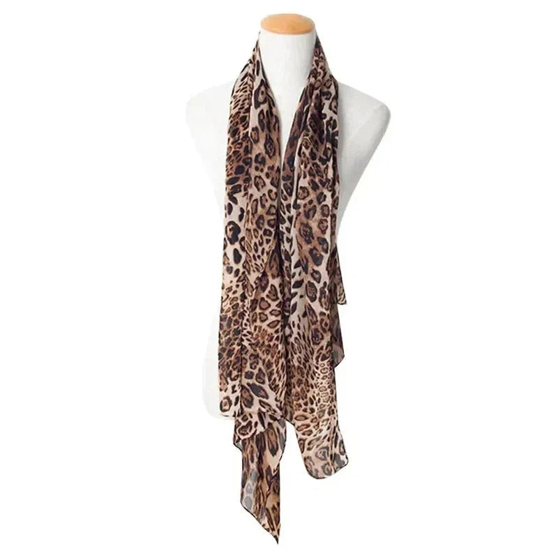 Foulard léopard marron
