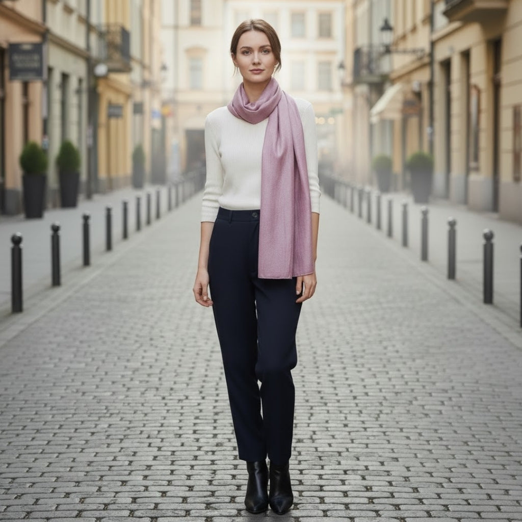 Foulard long à l'aspect satiné