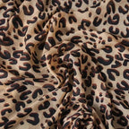 Foulard marron motif léopard