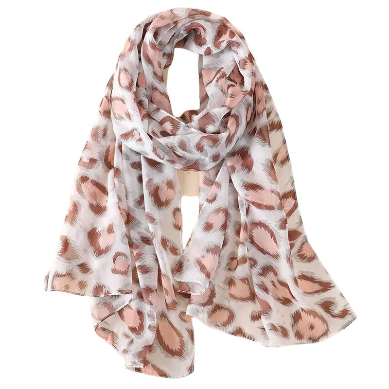 Foulard multicolore à imprimé léopard
