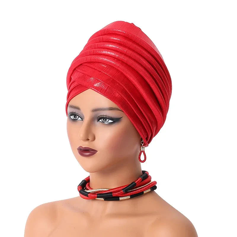 Foulard noué façon turban africain