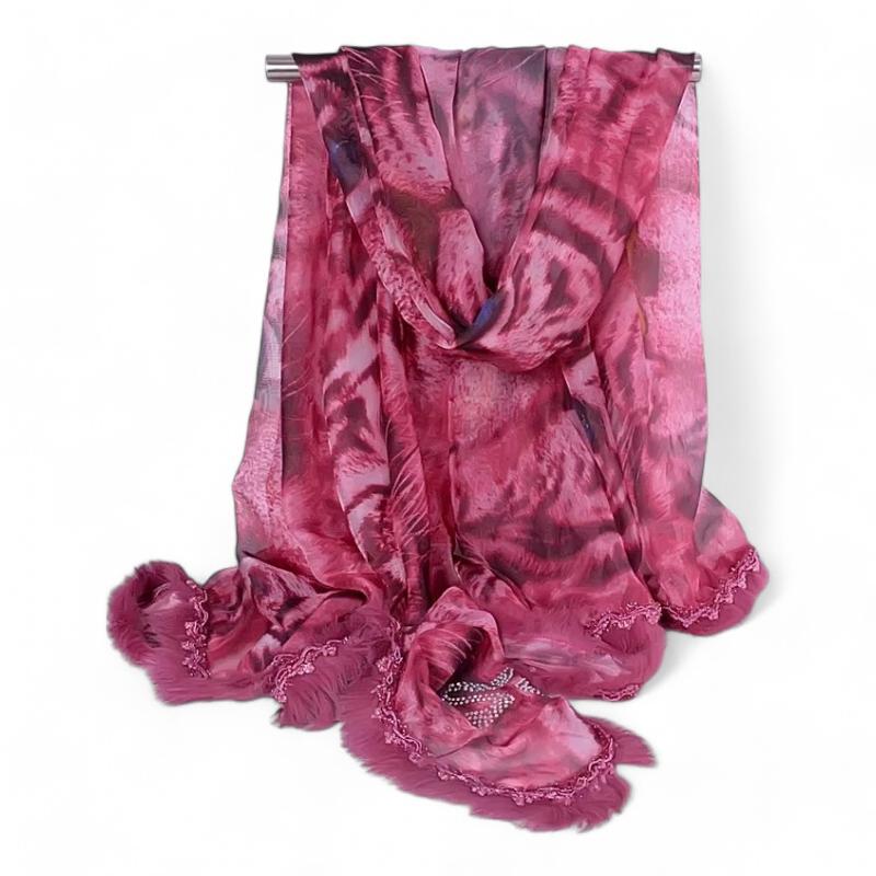 Foulard orné d’un imprimé léopard