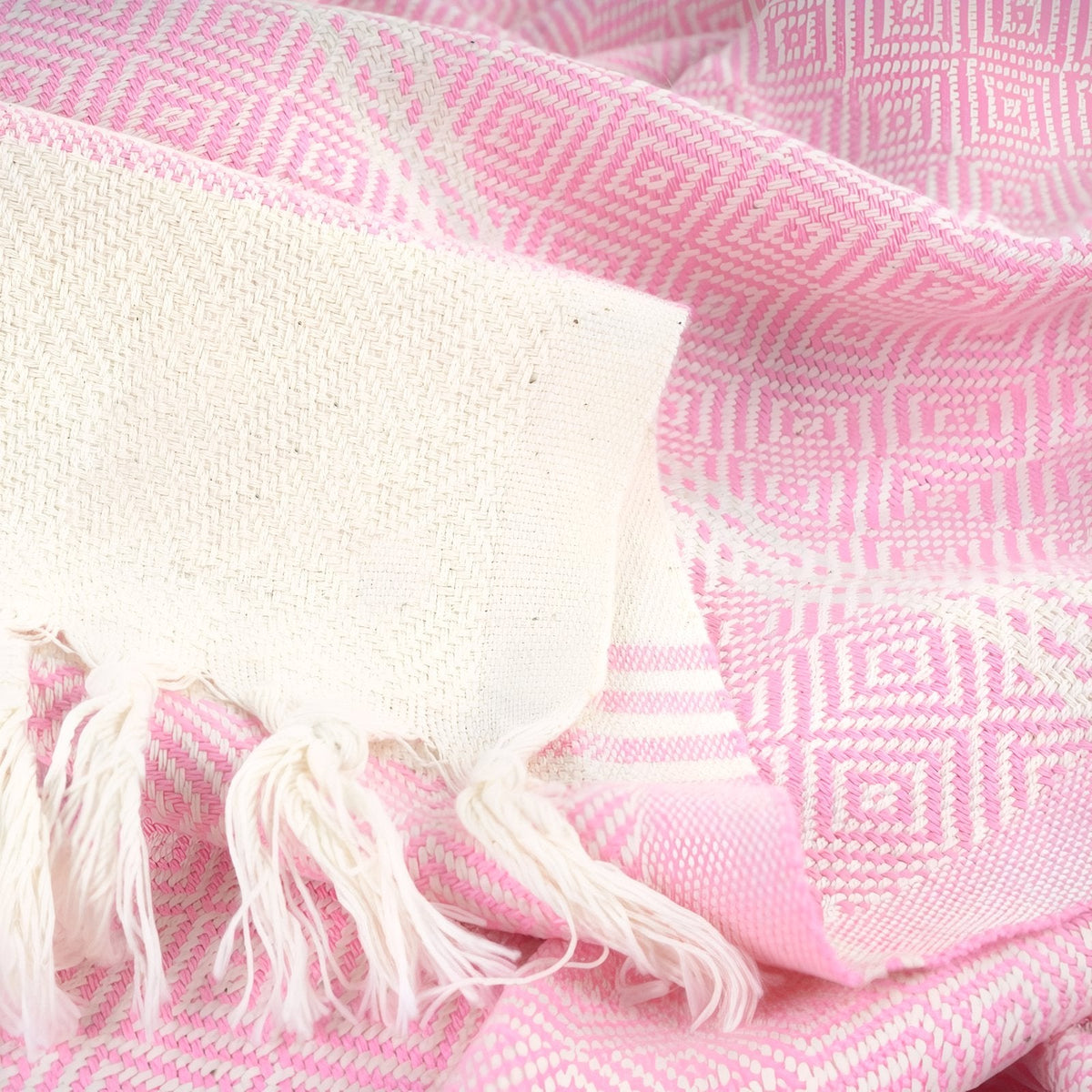 Fouta à franges en coton coloré pour plage