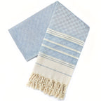 Fouta colorée et frangée en coton pour plage