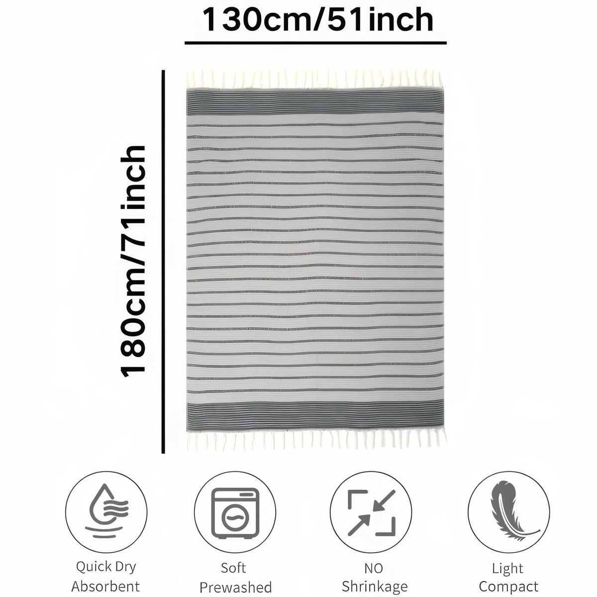 Fouta de plage à tissage nid d'abeille