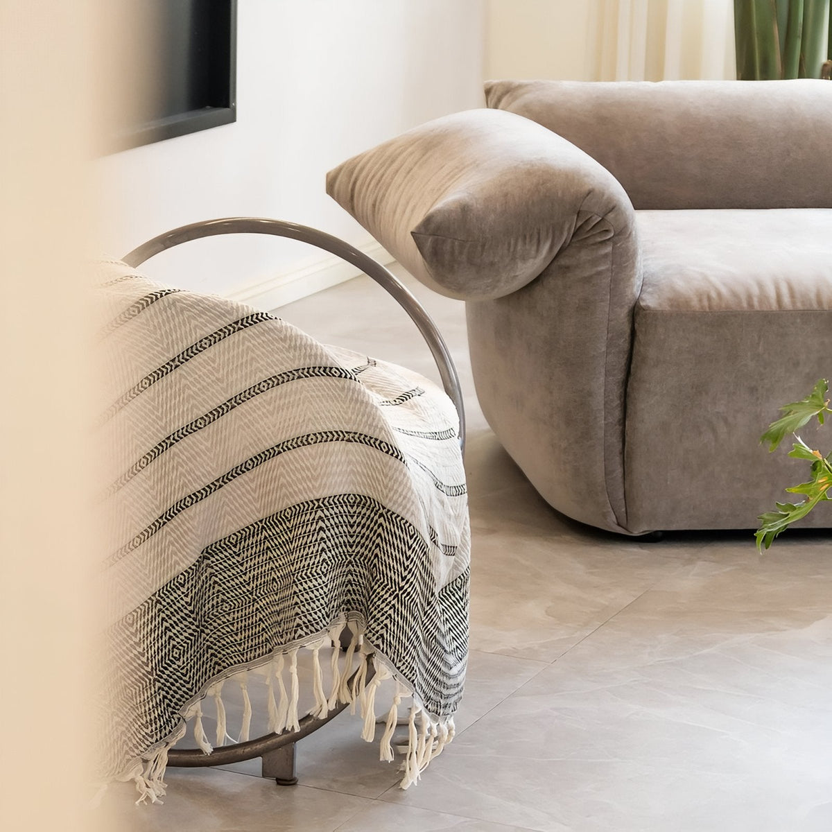 Fouta de plage au motif nid d'abeille