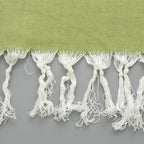 Fouta de plage avec rayures centrées et franges