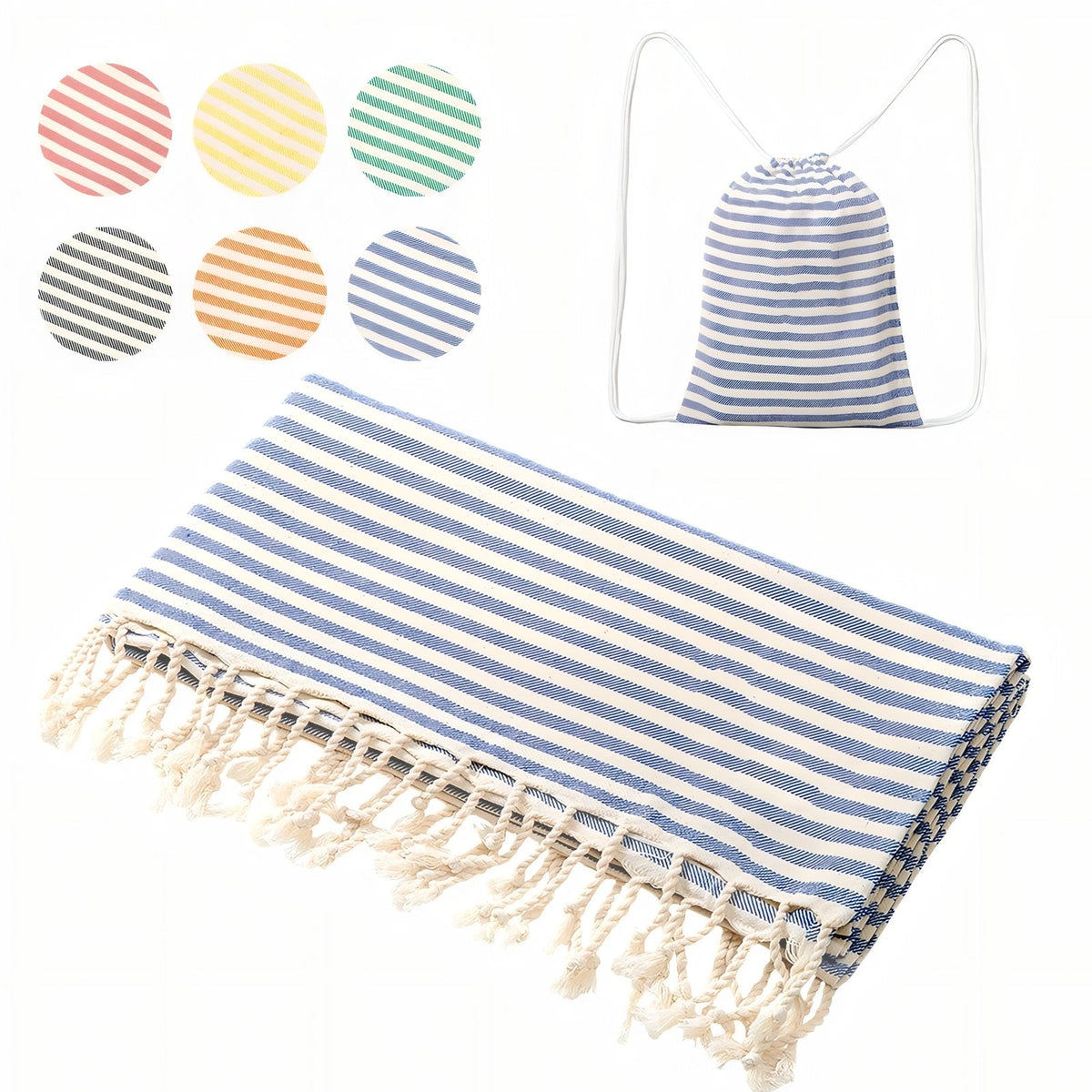 Fouta de plage avec son sac