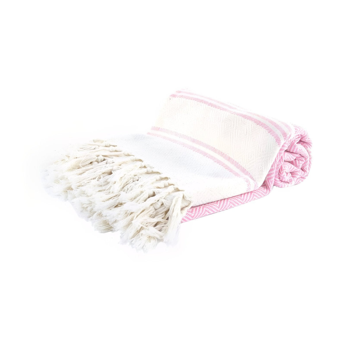 Fouta de plage en coton coloré avec franges