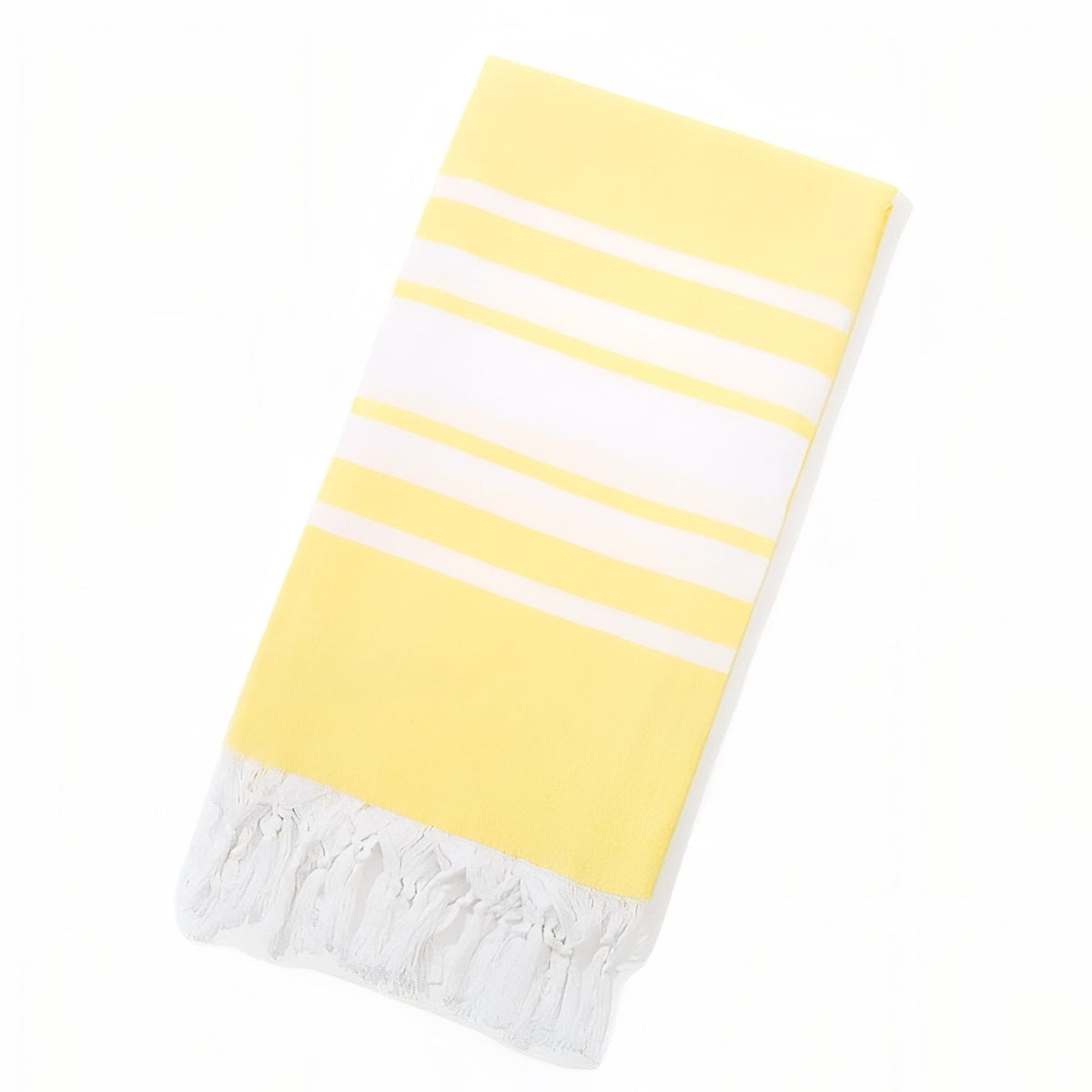 Fouta de plage en deux couleurs lignée et frangée