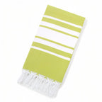 Fouta de plage lignée en deux tons avec franges