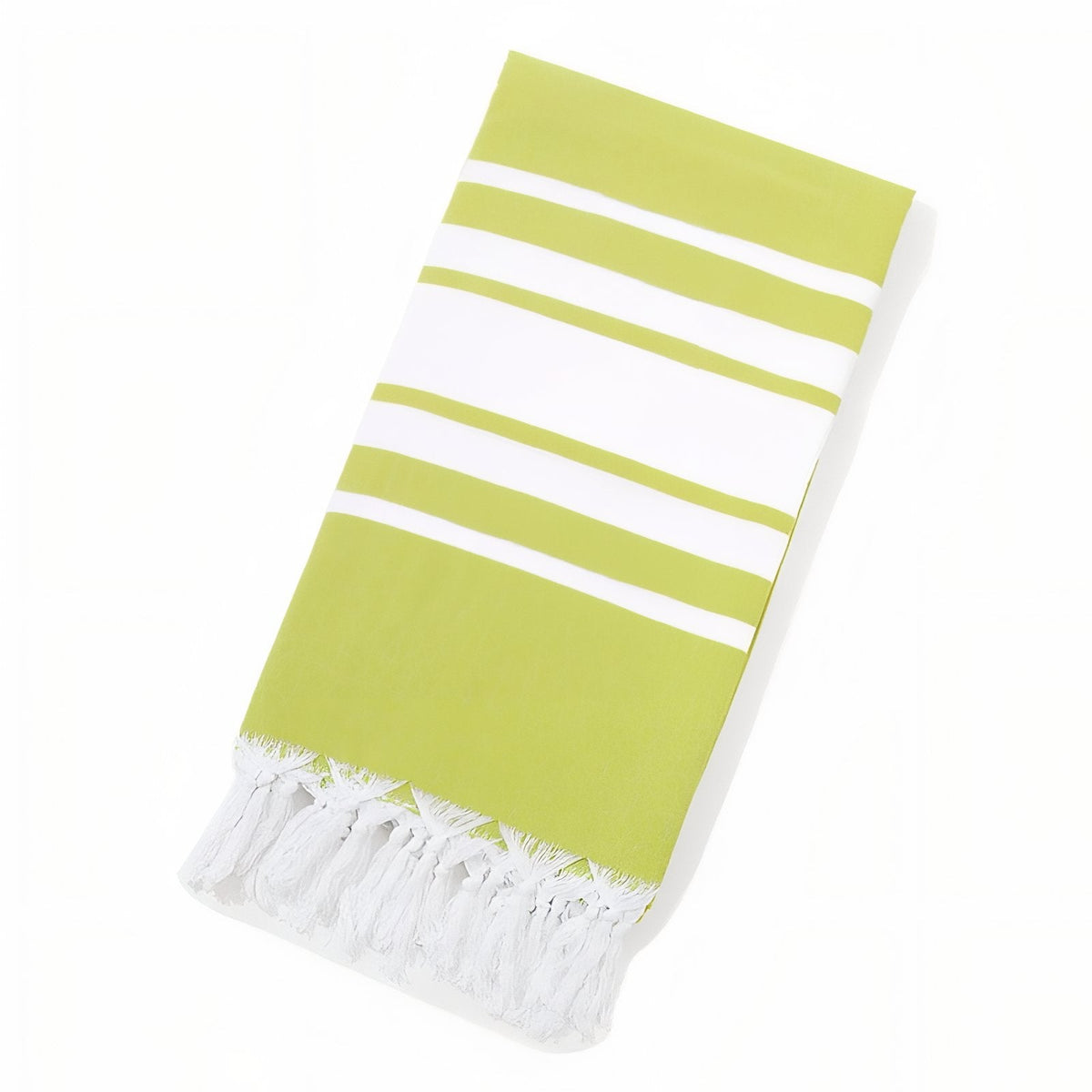 Fouta de plage lignée en deux tons avec franges