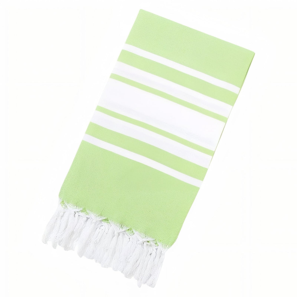 Fouta de plage rayée au centre et frangée