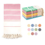 Fouta en coton coloré frangée pour la plage