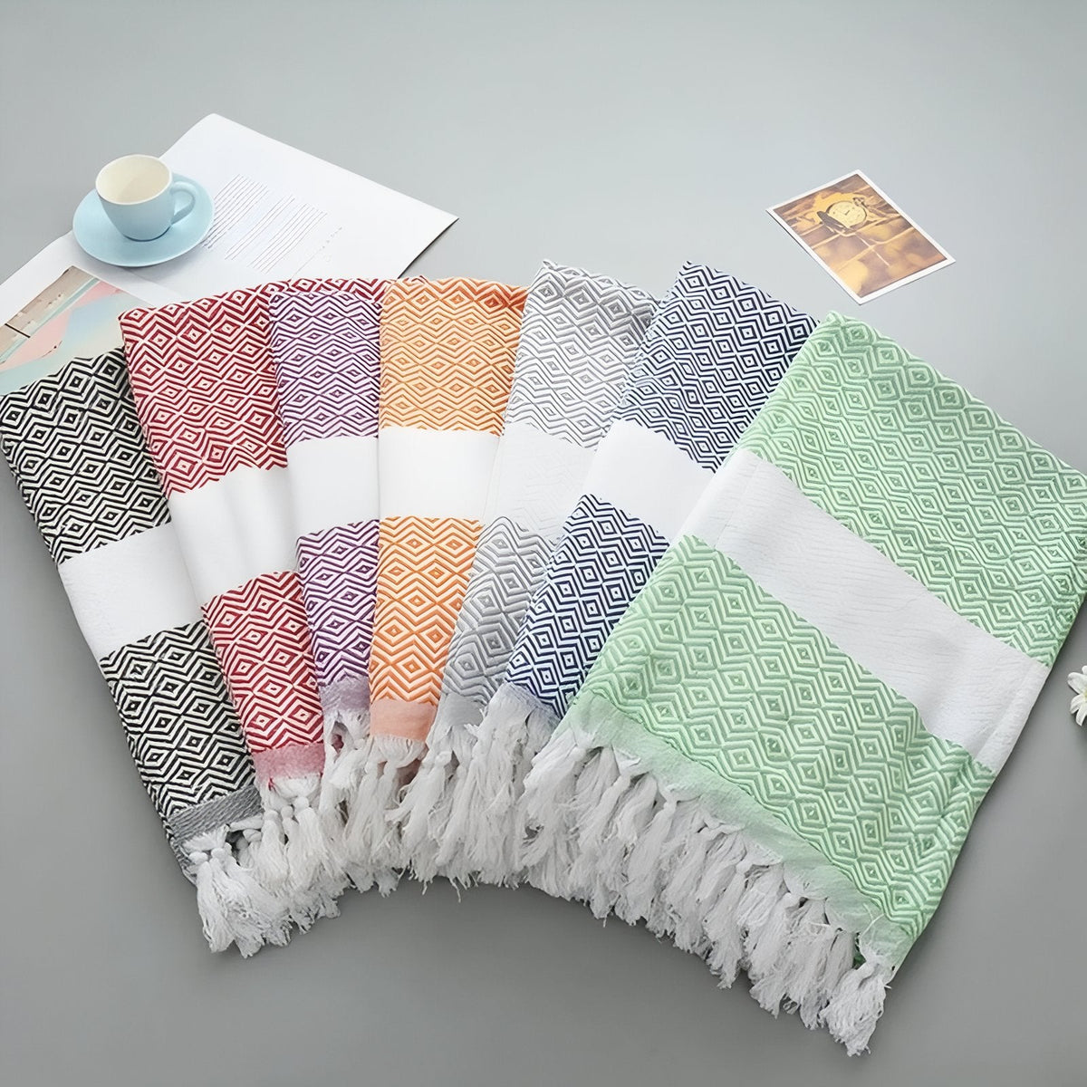 Fouta éponge pour la plage
