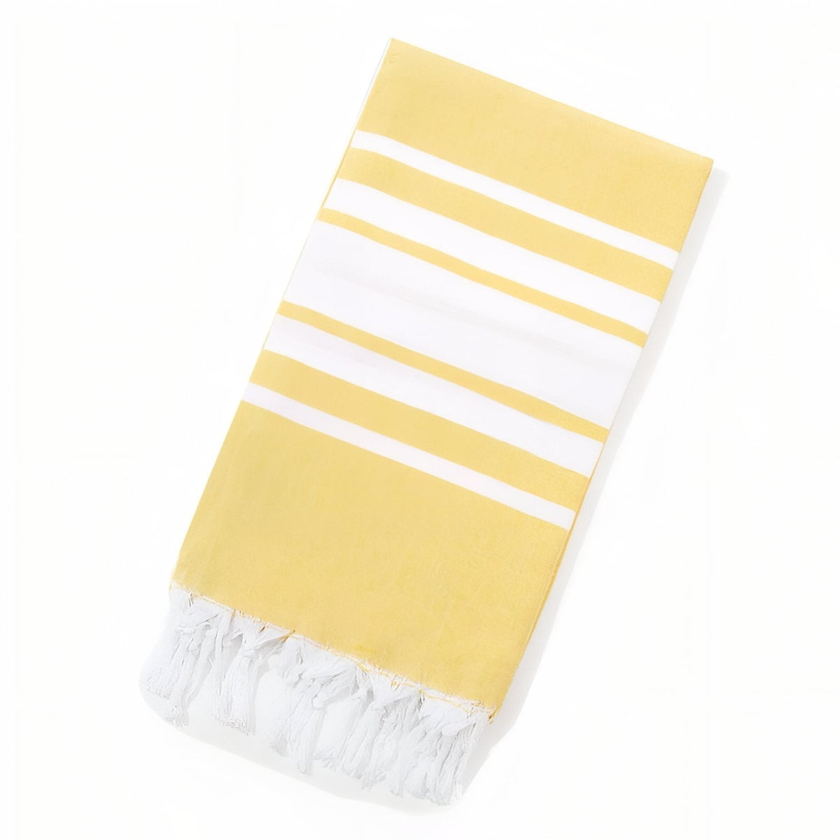 Fouta frangée de plage à motif ligné bicolore