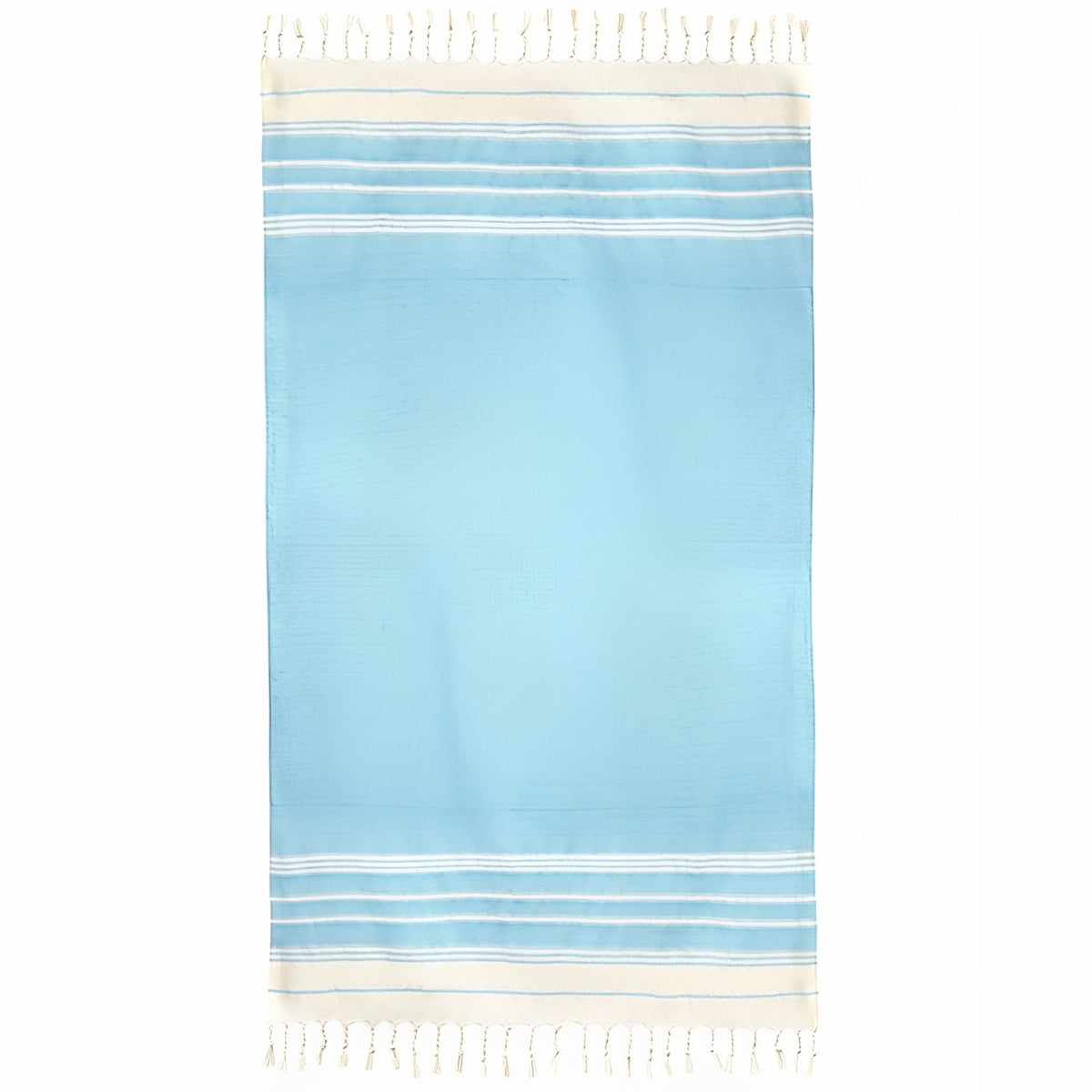 Fouta frangée de plage ornée de rayures asymétriques