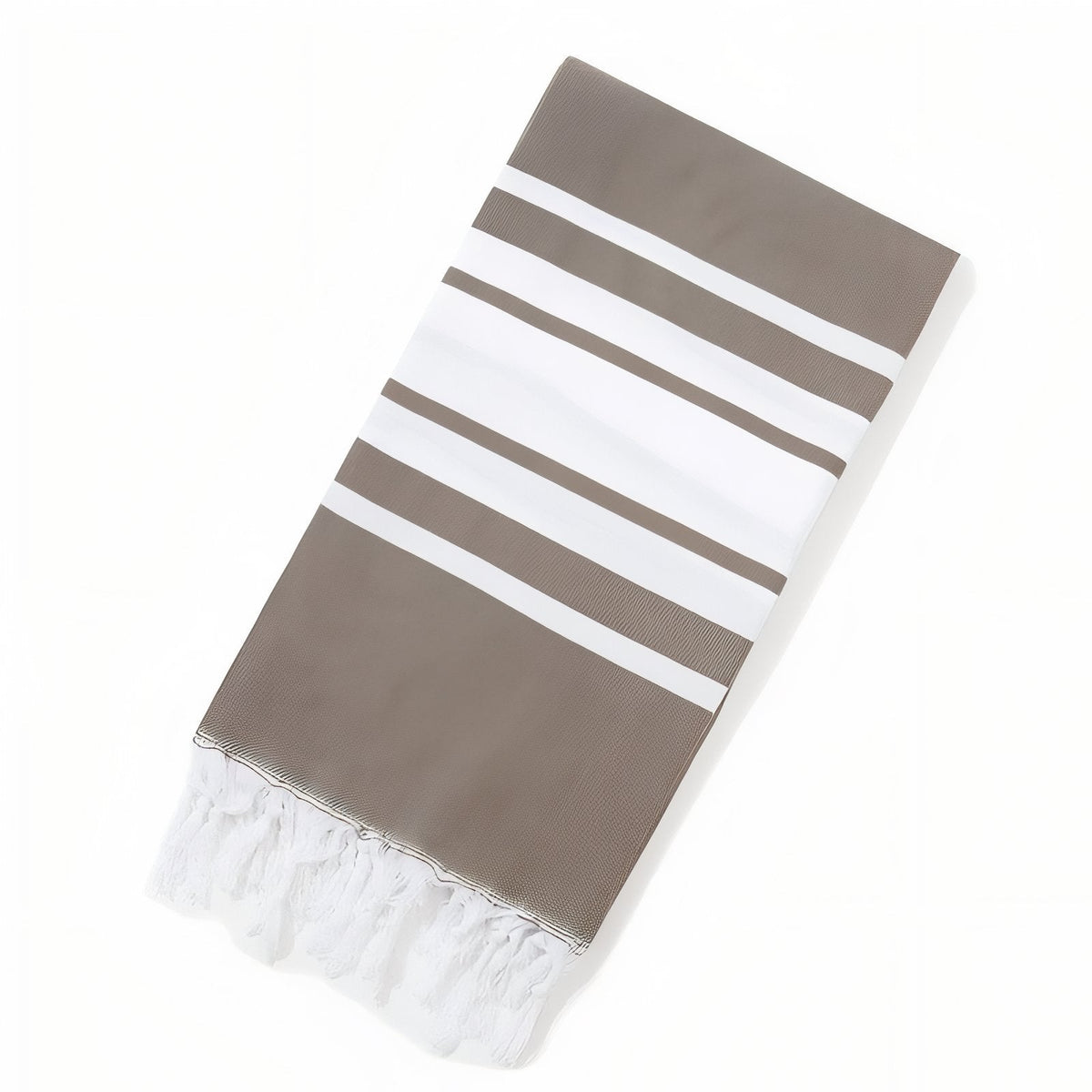 Fouta frangée de plage rayée en deux couleurs